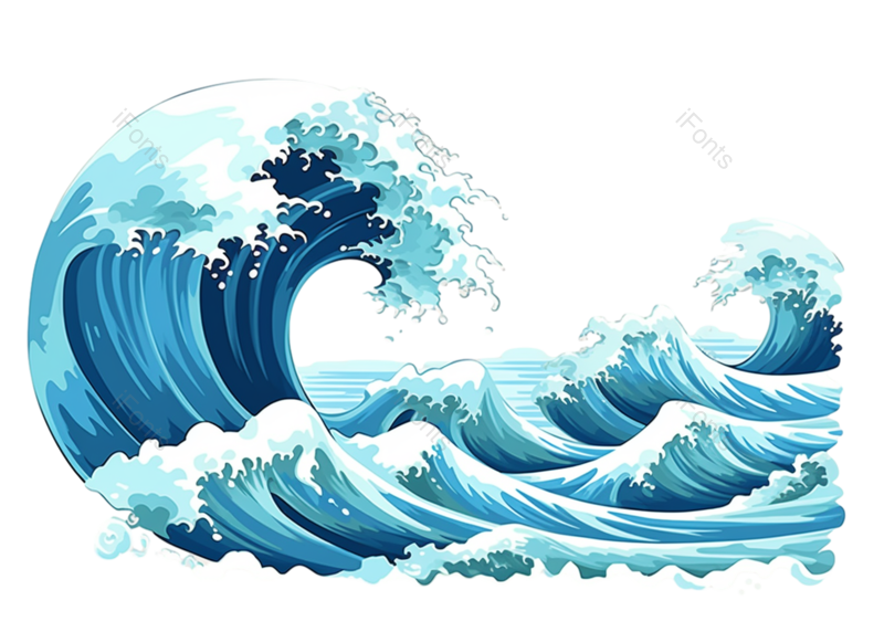 元素图片,卡通元素,海洋PNG,波浪免抠素材